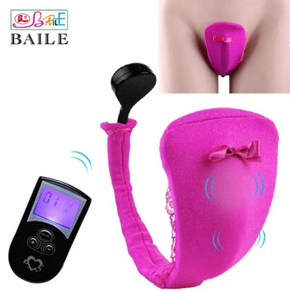 Toys Baile Kablosuz Uzaktan Kumanda Titreşimli Külot Vibratör C String Görünmez Erotik Kadın iç çamaşırı 10 Hız Seks Ürünleri St363 Y19