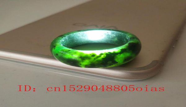 Natural preto verde hetian jade anel chinês jadeite amuleto obsidiana charme jóias mão esculpida artesanato presentes para mulheres men9607891