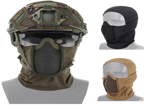 Taktische Kopfbedeckung Maske Airsoft Half Face Mesh Maske Radfahren Jagd Paintball Schutzmaske Schatten Kämpfer Kopfbedeckung9350145