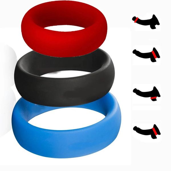 3 pçs cockrings silicone pênis anel atraso tempo brinquedos sexuais para homens masculino masturbador galo vibrador extensor escroto gaiola brinquedo 240102