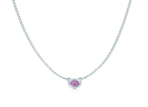 TF echte 925 Sterling Silber Anhänger Halsketten Klassische weibliche Aquamarin Schlüsselbeinkette für Freundin Geschenk28784782790