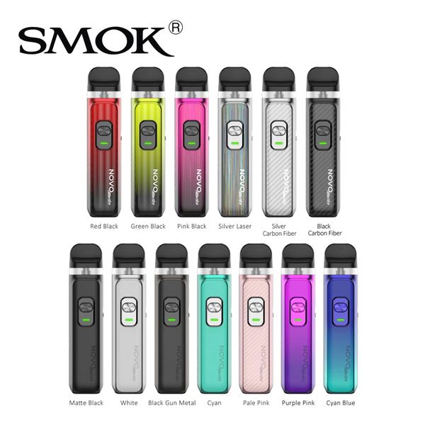 SMOK Novo Master Pod Kit, режим повышения мощности, 30 Вт, устройство для автоматической вытяжки, встроенная батарея емкостью 1000 мАч с картриджем Novo Meshed Pod емкостью 2 мл, 0,6 Ом, 0,8 Ом, 100% подлинный