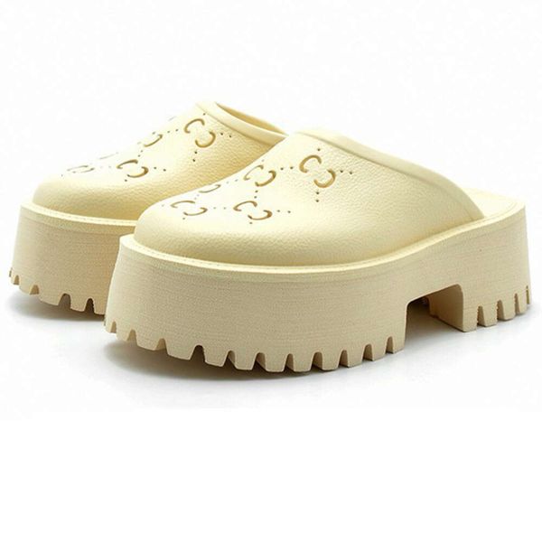 Pantofole sandalo traforate con piattaforma da donna di marca di lusso realizzate con materiali trasparenti Scarpe da uomo sexy alla moda Sunny Beach 521