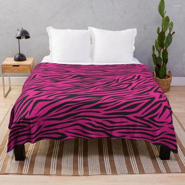 Cobertores Rosa Zebra Print Throw Blanket Soft Pesado para Bebê