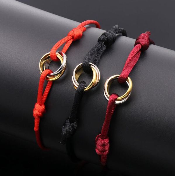 Charm Pulsera Lucky Red Rope para mujer joyería de diseño Chapado en oro 18K T0P diseñador de marca de calidad brazalete de lujo regalos premium de moda