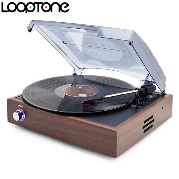 LoopTone 33/45/78 U/min Bluetooth-Plattenspieler für Vinyl-LP-Schallplatten, Phono-Player, integrierte Lautsprecher, Line-Out, AC110–130 220–240 V, 240102