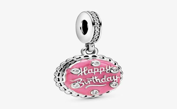 Neue Ankunft 100 925 Sterling Silber Rosa Geburtstag Kuchen Baumeln Charme Fit Original Europäischen Charm Armband Mode Schmuck Accessor9706142