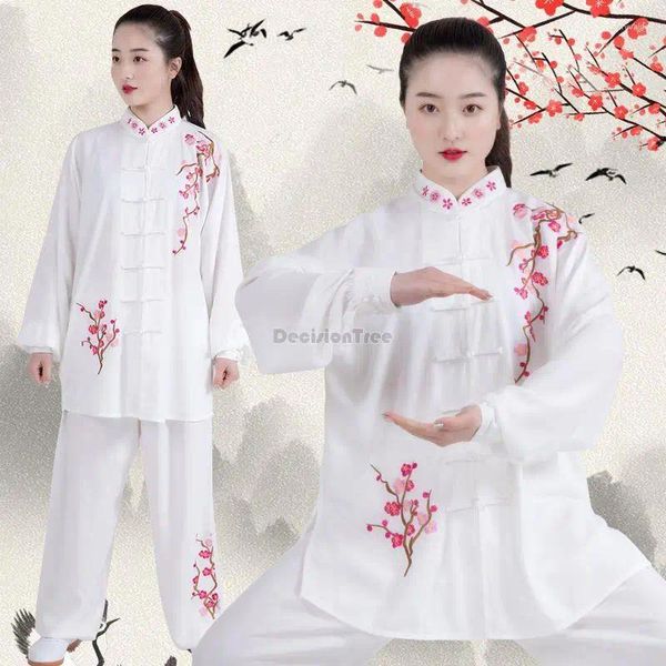 Этническая одежда 2024, весенне-осенняя тренировочная одежда для тай-чи, мужская и женская китайская вышивка, боевые искусства, W53