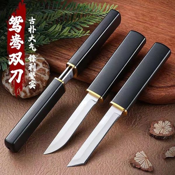 Bir Anne ve Oğul Double Dragon Sabit Blade Japaness Style Fayda Bıçağı Taktik Askeri Kamp Taşınabilir EDC Knife Survival Araçları 2 1 inç