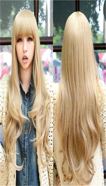 Parrucca da donna WoodFestival con frangia parrucche bionde lunghe e ricce capelli naturali in fibra sintetica resistente al calore moda ondulata5710325