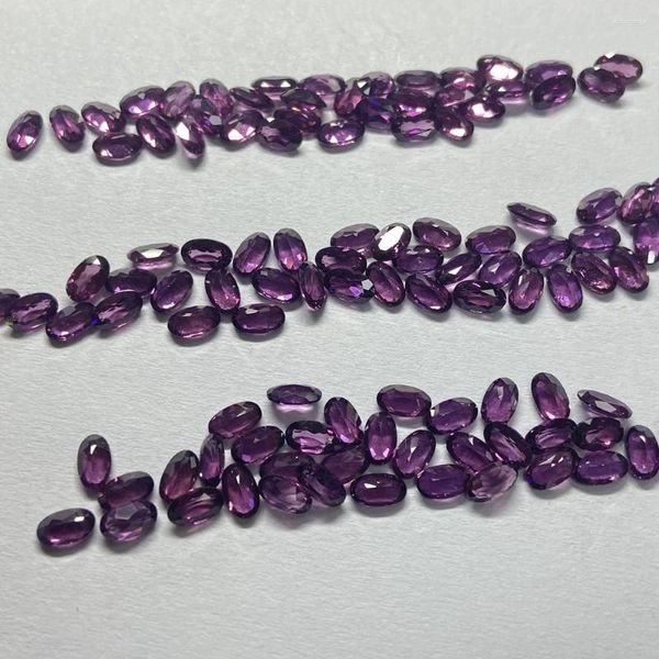 Diamantes soltos corte oval 3x5mm roxo granada pedra original pedras preciosas naturais do Brasil