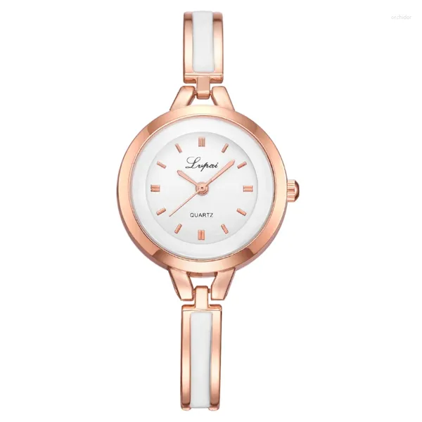 Armbanduhren Uhren Damen Luxus Roségold Silber Armband Armbanduhr Damen Legierung Einfach Lässig Quarzuhr Vielseitig