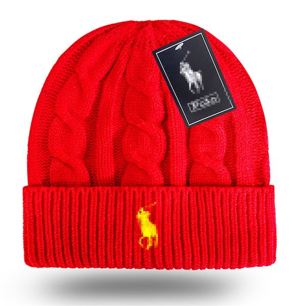 Boa qualidade novo designer polo gorro unisex outono inverno gorros chapéu de malha para homens e mulheres chapéus clássicos esportes crânio bonés senhoras casual d4