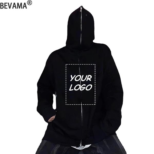 Moletom com capuz personalizado DIY Your / Pictures Homens Hip Hop Streetwear Jaquetas Oversized Zip Up Hoodies Pulôveres Unissex 240102