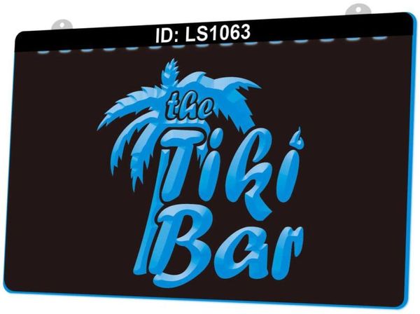 LS1063 Open Tiki Bar Enseigne Lumineuse 3D Gravura LED Light Sign Whole Retail2032851