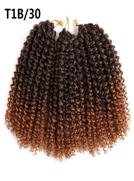 Beleza 812 polegadas Kinky Curly Crochet Cabelo Sintético Trança Extensões de Cabelo Marleybob Tranças 60 Strandspack8199283