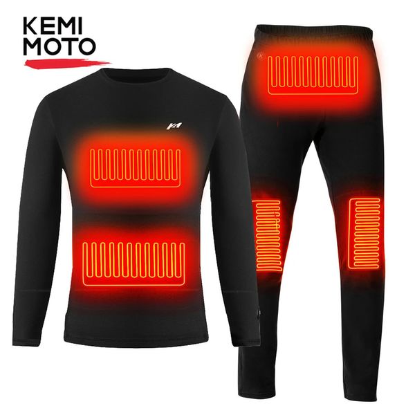 Kemimoto inverno aquecido roupa interior terno homem elétrico usb alimentado aquecimento térmico moto camisetas masculinas calças para esqui motocicleta 231229