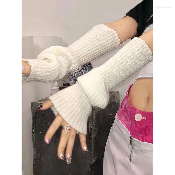 Knieschützer Gestrickte Ärmel Lange Handschuhe Herbst Winter Plüsch Wolle Männer Frauen Ausgesetzt Halbfinger Warm Verdicken Pile Arm Abdeckung