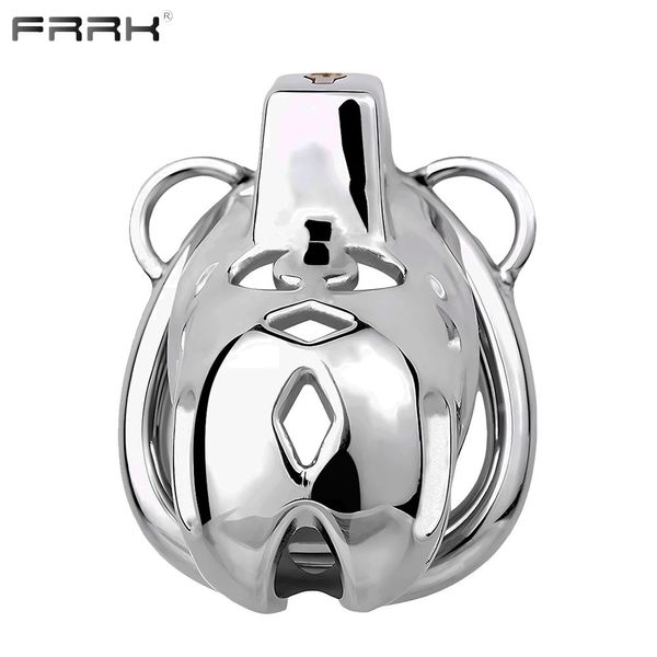 FRRK Cobra Curve Cock Cage Lock für männliche Edelstahl Keuschheitsgürtel mit Penisringen BDSM Sex Shop Adult Toys Supplies 240102