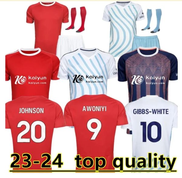 23 24 Jersey de futebol Nottingham GRABBAN Johnson Surridge Homens / crianças Floresta Awoniyi AMEOBI MIGHTEN KROVINOVIC Zinckernagel LINGARD Camisa de futebol