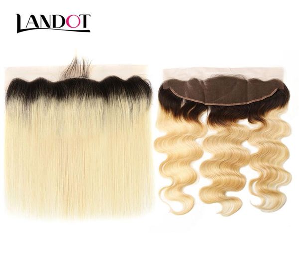 Ombre 1b613 Bleach Blonde Brasilianisches Reines Menschenhaar Lace Frontal Verschluss 13x4 Größe Peruanische Malaysische Indische Körperwelle Straight1744029