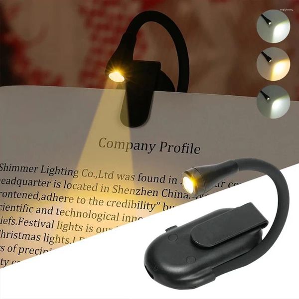 Luzes noturnas clip-on 360 ° flip lâmpada de estudo mini dobrável livro luz proteção para os olhos bateria recarregável viagem quarto leitura