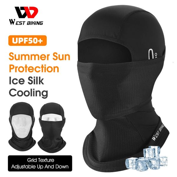 West biking verão ciclismo boné para homens legal motocicleta balaclava máscara facial completa proteção uv macio gelo seda esporte ao ar livre chapéu 240102