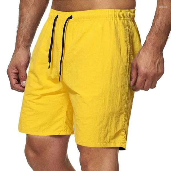 Shorts masculinos 2024 verão outerwear doce cor capris dez secagem rápida praia calças sólida casual solto grande