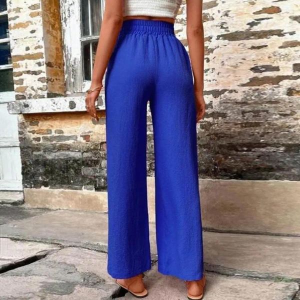 Pantaloni da donna Pantaloni morbidi ed eleganti a vita alta a gamba larga, traspiranti, comodi alla caviglia per un look casual chic