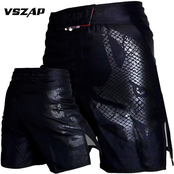 VSZAP Giant Matte Particle Lupo Pantaloncini Combattimento Competizione Allenamento Sport Pantaloncini da combattimento ad asciugatura rapida Jujutsu Palestra Corsa MMA Muay Thai