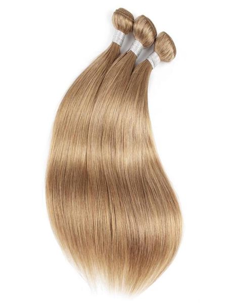 Fasci di capelli umani biondo cenere intero 8 27 30 capelli lisci brasiliani 10 pacchi estensioni dei capelli umani Remy 1624 pollici2362518