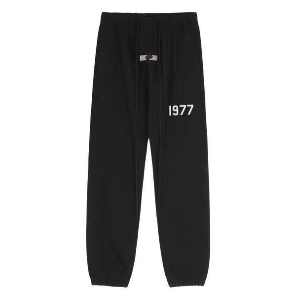 Calça masculina da Espanha Espanha, além de pelúcia, ess, o mesmo estilo da oitava temporada de linhas duplas de longa calça fgo high street solto casual casual casual com 7707