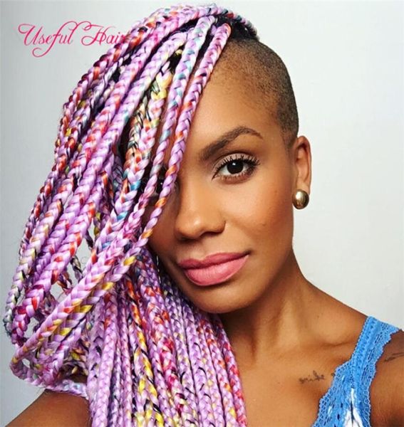 SHIPING Jumbo BRAIDS SYNTHETIC Flechthaar synthetisch zweifarbig JUMBO BRAIDS Verlängerung Cheveux 24 Zoll Ombre Box Braids 5266640