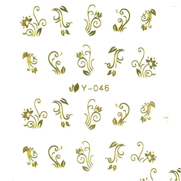 Наклейки-наклейки для ногтей Сердце Golden Sier Переводные наклейки для ногтей Цветок 3D Бронзирующая капля воды Доставка Здоровье Красота Арт-салон Otcp4