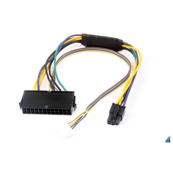 Conectores de cabos de computador Atx 24Pin para 2 portas 6Pin Fonte de alimentação Conector da placa-mãe Cabo adaptador para 8100 8200 8300 800G1 Elite 30C Otfhw