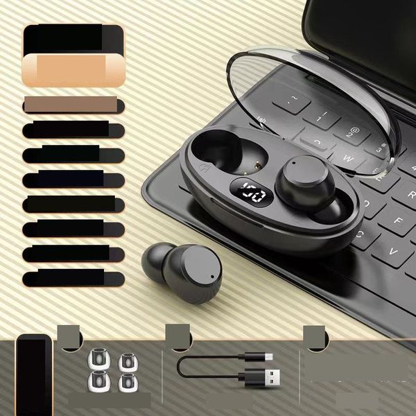 Aurberi per cellulare TWS Wireless Bluetooth Cuffie Mini Digital Display Hifi Sports In-Ear Droping Droping OTGB6