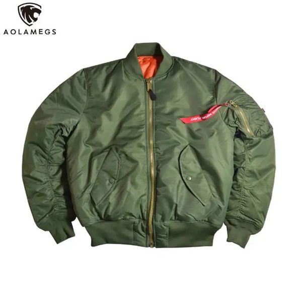 Aolamegs Giacca da uomo bomber spessa invernale da moto militare Ma-1 Giacca da volo Pilota Air Force Giacche da volo Uniforme da baseball 231229