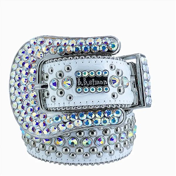 2024 Designer cintura Bb Simon Cinture per uomo Donna Shiny Flower Buckle Bbs Citrura Uomo Diamond Strass Miss Flash of Light