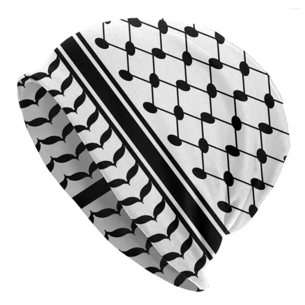 Berets palestinos keffiyeh xadrez beanie boné unisex inverno quente bonnet homme chapéus de malha legal crânios beanies bonés para homens