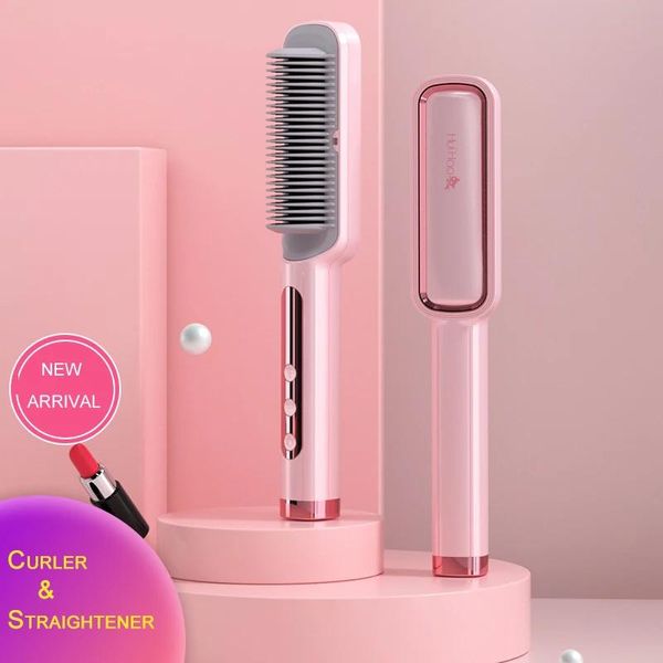 Piastre per capelli Profissional Hot Combs Spazzola per capelli antiscottatura Bigodino per capelli in ceramica Piastra per capelli elettrica riscaldata intelligente