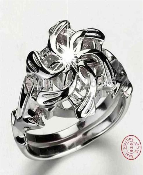 Feito à mão o Galadriel Nenya charme branco AAAA CZ pedras simuladas S925 prata esterlina senhora anel de casamento tamanho 510 H220414151M9453745