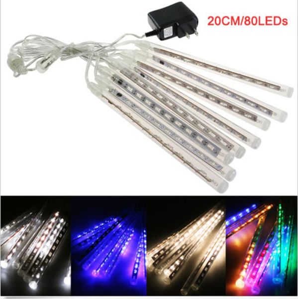 Daha ucuz 160 x LED Perde Icikle String Light 8pcsset 3050cm Meteor Duş Yağmur Tüpleri LED Noel Işık Bahçe Ağacı Cadılar Bayramı 4193658