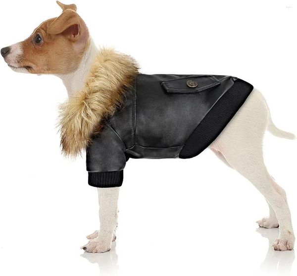 Abbigliamento per cani ATUBAN Giacca calda Cappotti invernali Giacche in pelle foderate in pile impermeabili antivento per cani Cuccioli Vestiti per la stagione fredda