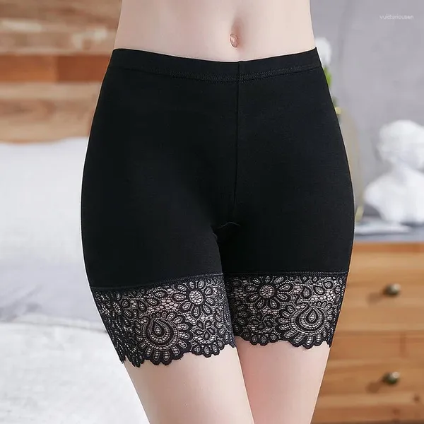 Leggings femininas sexy rendas segurança shorts mulheres cintura alta sem costura calcinha feminina spandex emagrecimento boxers para senhoras