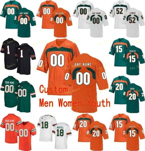 Camisas universitárias Miami Hurricanes 26 Sean 3 Frank Gore 3 Gilbert Frierson 4 Devin Hester Futebol personalizado costurado3088864