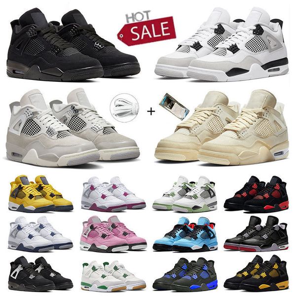 Jordan4s Jordens 4 Jordan 4s J4 Jumpman Basketball Shoes Black Cat 4s Off White Shoes Frozen Moments Iv Doernbecher Pink【Code ：L】Cool Grey Sports Sneakers Trainers