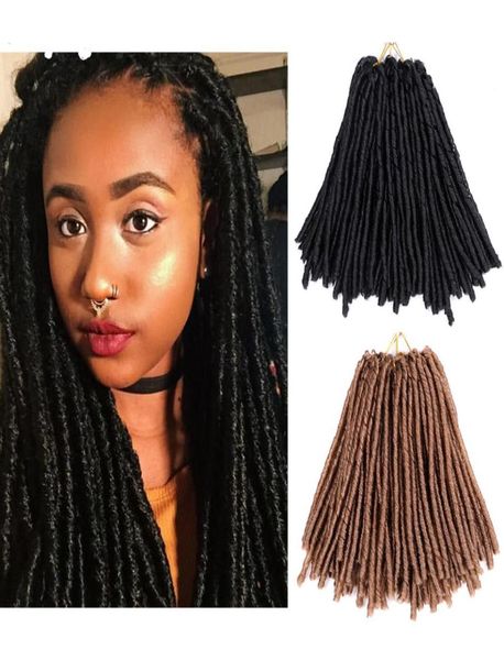 14 polegadas Rastas Soft Dreadlocks Extensões de Cabelo Crochet Tranças Dreads Penteado Ombre Cabelo Sintético Trança de Alta Temperatura Fibe4376877