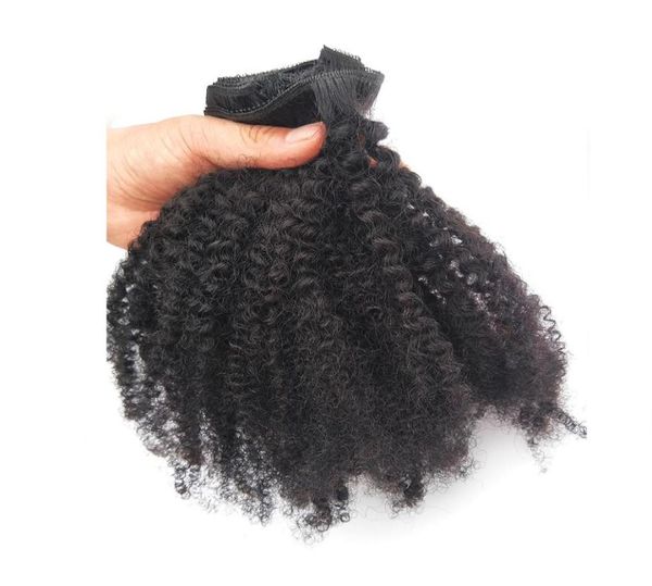 Clip ricci afro crespi nell'estensione dei capelli umani Capelli vergini mongoli 4b 4c 120g8pcs 1b Colore nero naturale Fabbrica diretta all'ingrosso6438341