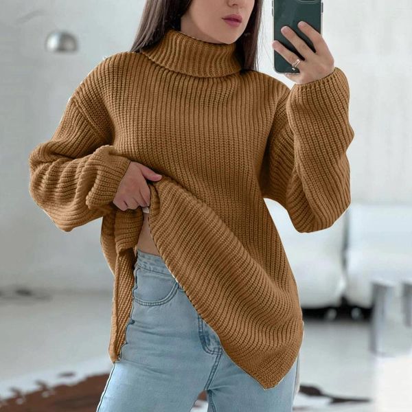 Maglioni da donna Autunno Inverno Addensare Maglione di cashmere Donna 2024 Allentato Elegante Pullover da donna Caldo Casual Chic Maglione a collo alto