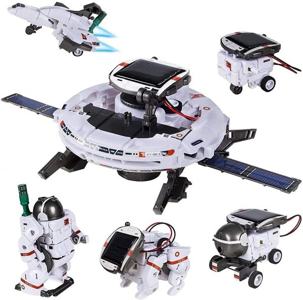 6 in 1 Esperimento scientifico Robot solare giocattolo Assemblaggio fai-da-te Strumento di apprendimento Robot educativi Kit gadget tecnologici per bambini 240102